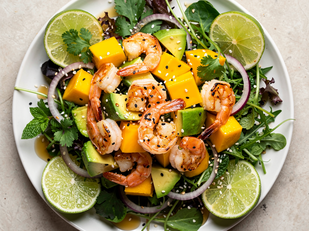 salade mangue avocat crevette