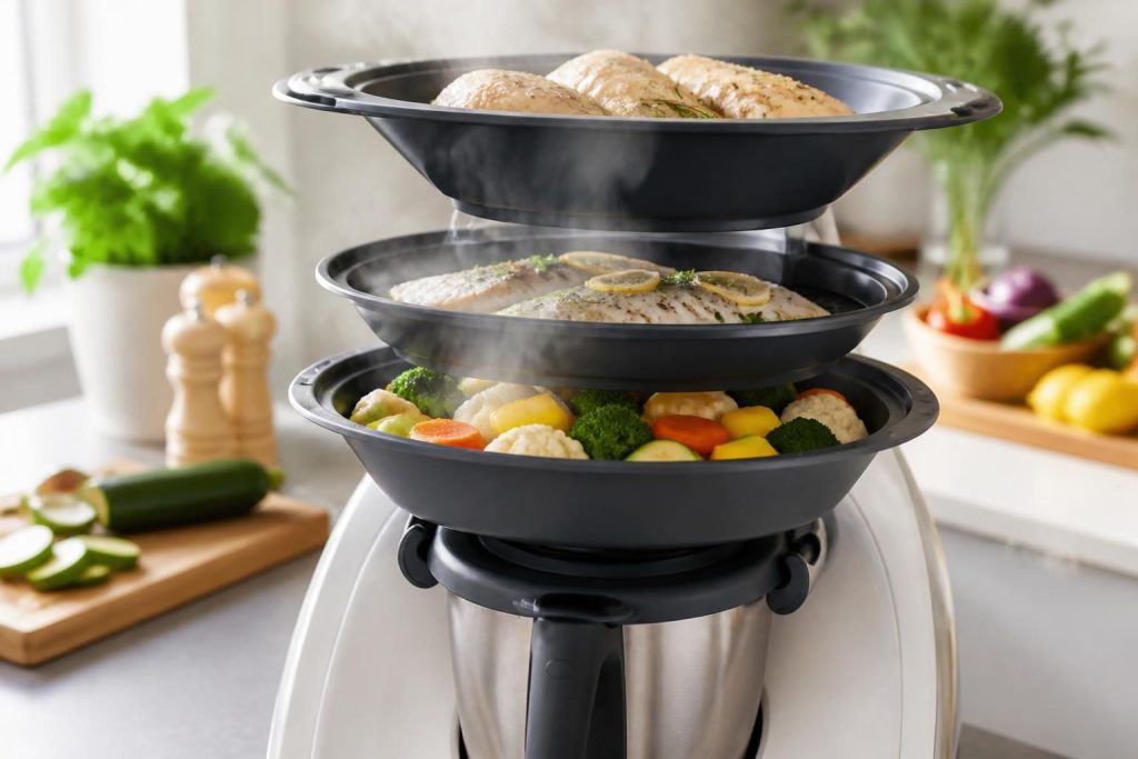 découvrez le varoma thermomix, l'accessoire idéal pour une cuisson vapeur multi-niveaux efficace. apprenez des astuces pratiques pour optimiser vos recettes saines et savoureuses.