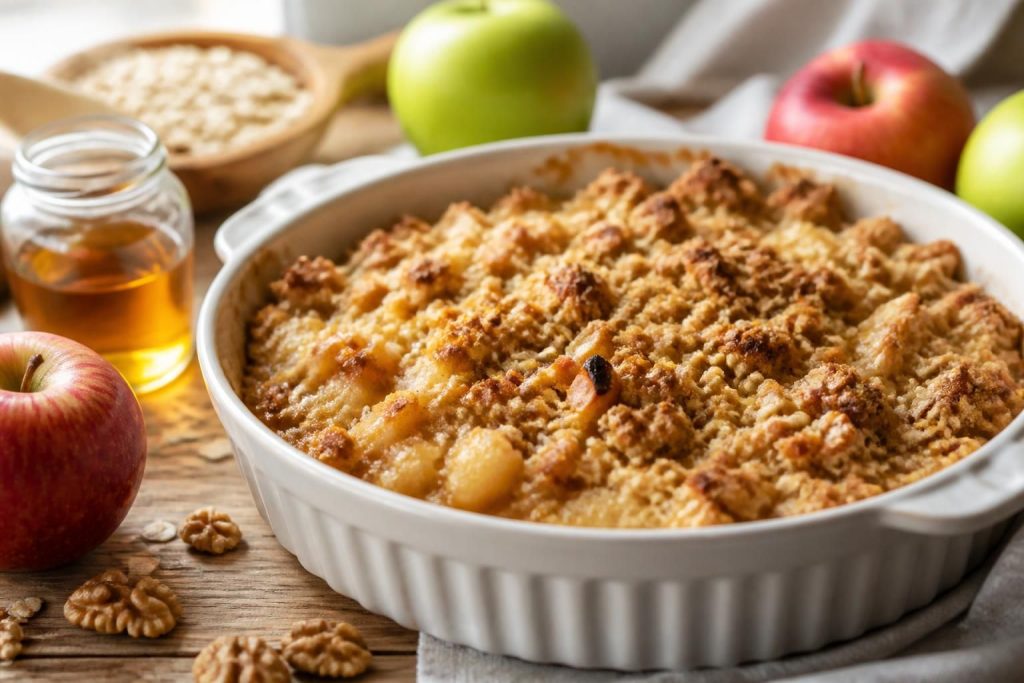 découvrez notre recette facile et gourmande de crumble healthy aux pommes, un dessert délicieux et sain pour toutes les occasions.