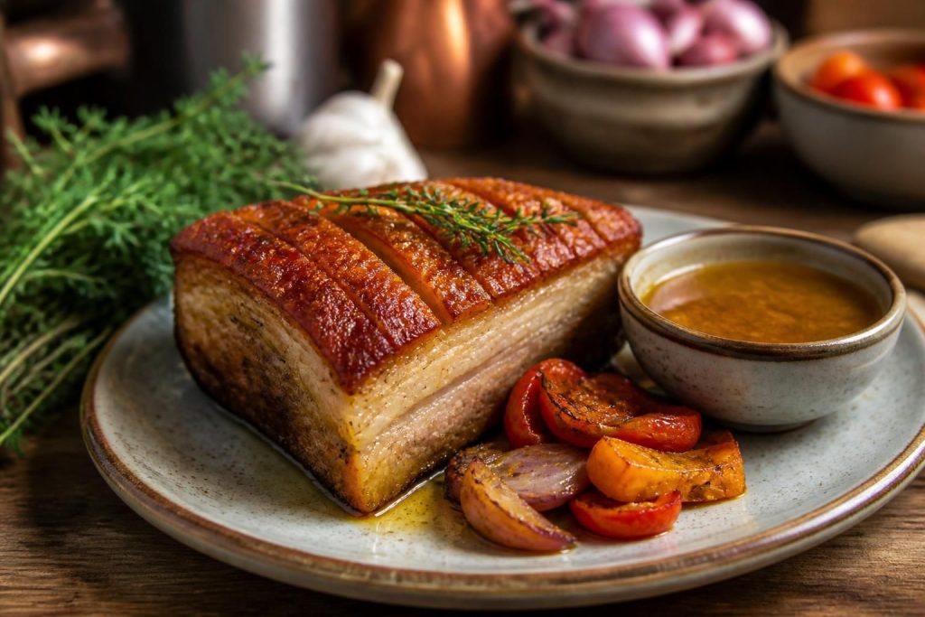 découvrez notre recette facile et savoureuse de poitrine de porc confite, un plat tendre et parfumé qui ravira vos papilles en toute simplicité.