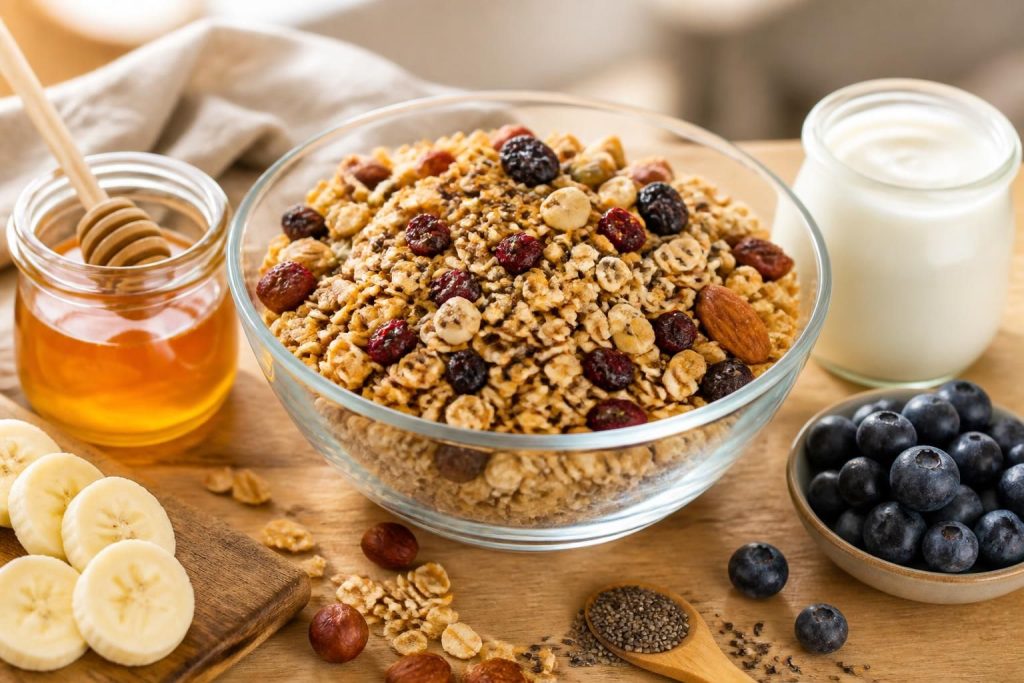 découvrez une recette de granola maison healthy, facile et rapide à préparer pour un petit-déjeuner gourmand et nutritif.