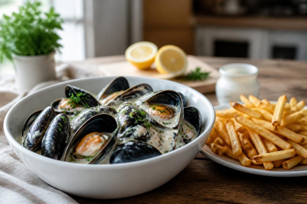 découvrez une recette facile et rapide de moules frites à la crème, parfaite pour un repas savoureux et convivial en toute simplicité.