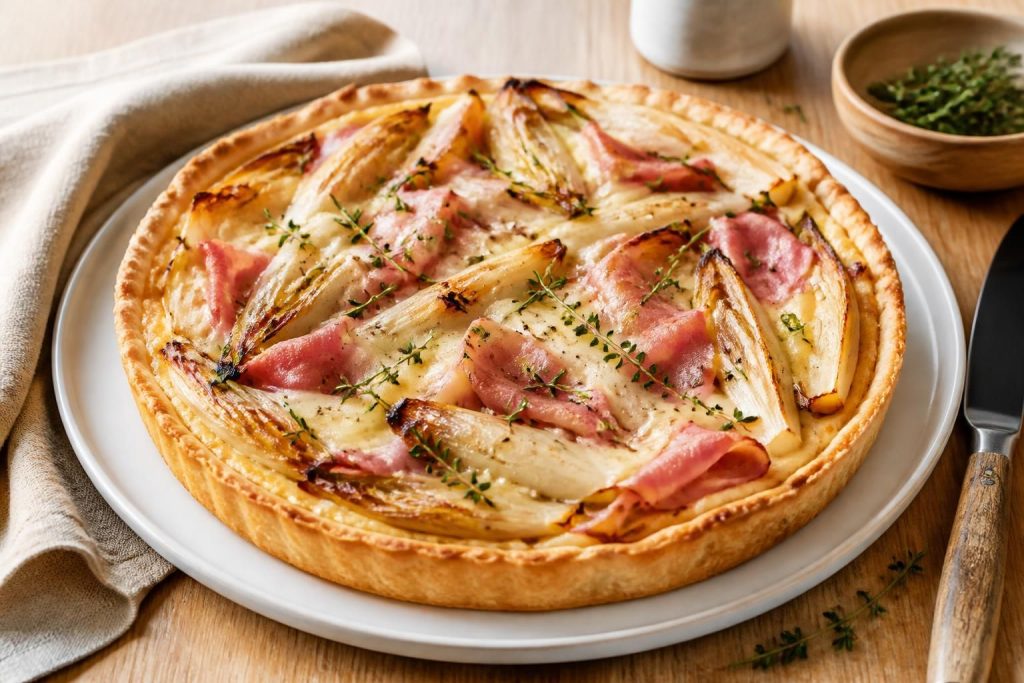 découvrez notre recette facile et rapide de tarte aux endives et jambon, parfaite pour un repas savoureux et gourmand en toute simplicité.
