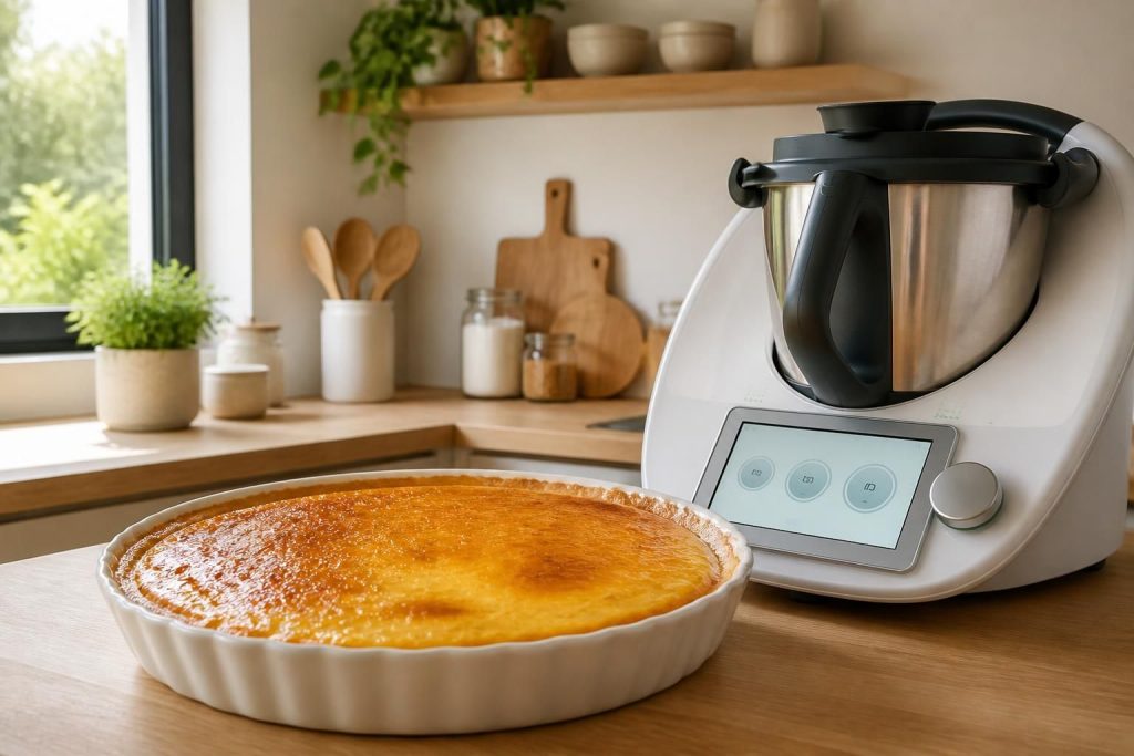 découvrez notre recette facile et crémeuse de flantaart au thermomix, idéale pour un dessert gourmand et rapide à préparer.