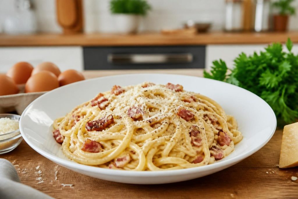 découvrez notre recette facile et rapide de pâtes carbonara à la crème, un plat savoureux et réconfortant à préparer en un rien de temps.